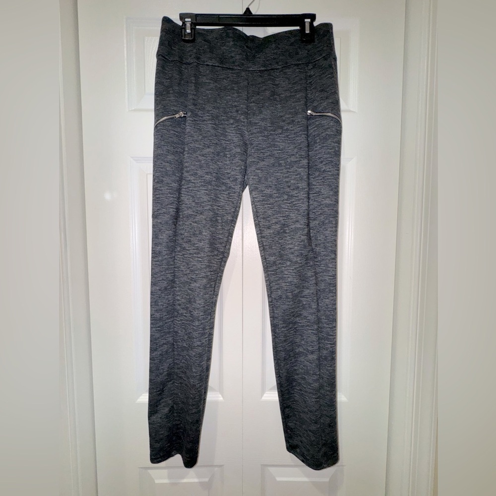 JOE B Heather Charcoal skinny stretchy pants w Zipper Pockets.  Size XL  EUC